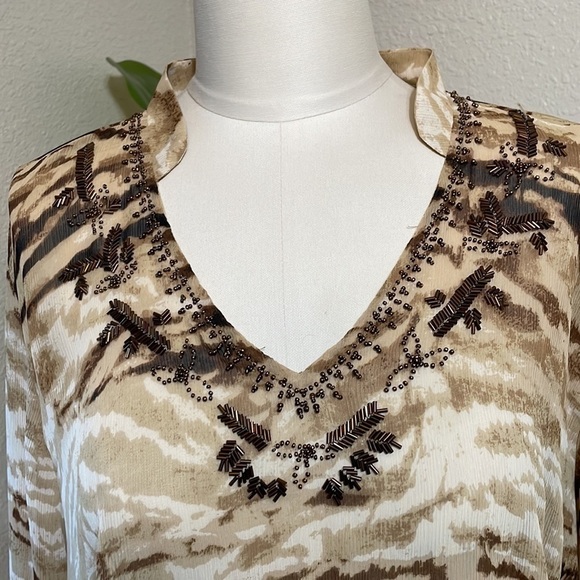 Lane Bryant semi sheer animal print blouse - Picture 3 of 11
